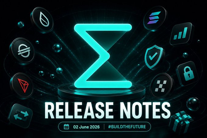 "The image features a release notes banner for Sumex, which is an app that allows users to build their own cryptocurrency projects. The text on the banner reads "Release Notes", indicating that this is a summary of the latest updates or releases from Sumex. It also mentions that there are new features available in the app and provides a link to the app's website for more information."