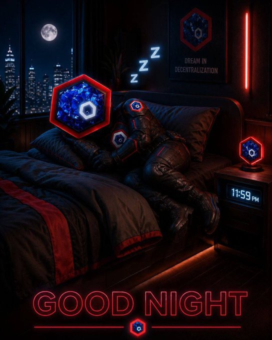 The image features a poster with a man sleeping on a bed at night, wearing a black suit and boots. The text "Good Night" is written below him, indicating that it's time for bedtime. The background of the poster shows a city skyline at night, which adds to the overall atmosphere of the scene. The poster also includes a clock and two small objects on the bed, possibly representing the man's interests or hobbies.