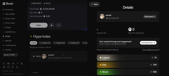 The image is an screenshot of a website called RIVER, which features information about a product creator named @RiverdotInc. The post shows that @Riverinc has started exploring the $RIVER ecosystem by building a structure around a token, rather than focusing on just one product. Another important aspect of the system they are working on involves creating cross-chain liquidity with complementary products. This post also discusses a person named @Focus on what is in the image and how it relates to their interests or work within the RIVER ecosystem.