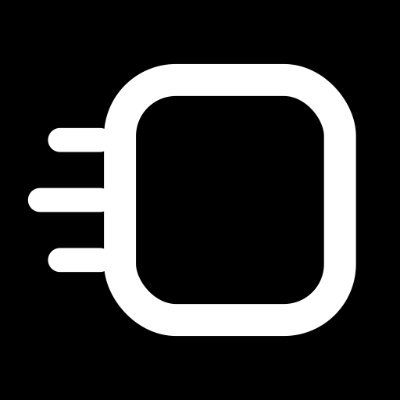 A simple white icon on a black background depicting a rectangular shape with three horizontal lines on its left side, resembling a stylized book or menu icon.