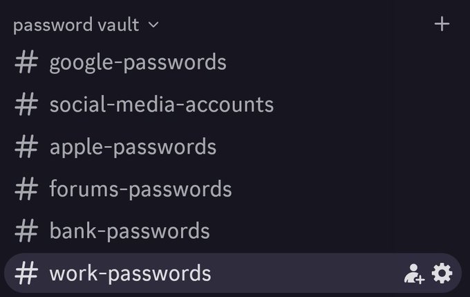A screenshot of a password vault menu listing various password categories (google-passwords, social-media-accounts, apple-passwords, forums-passwords, bank-passwords, work-passwords), illustrating how our reliance on password management tools reflects our growing detachment from simpler, more natural ways of living — every day we stray further from the light.