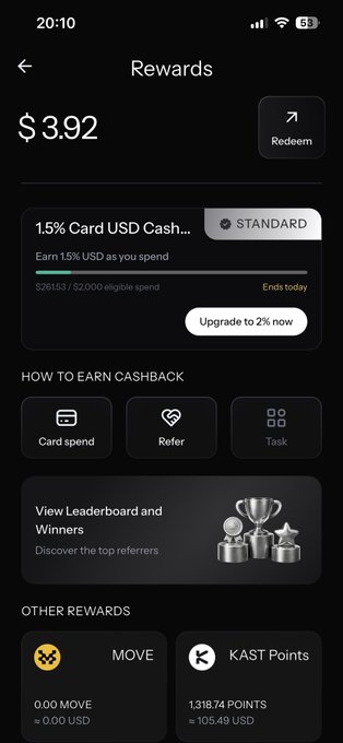 The image shows a phone screen displaying an app called "Kast Points" with a reward system for users. The app allows users to earn points by participating in various activities, such as watching videos or playing games. These points can be used to purchase items from the Kast Points Marketplace, which is located at the bottom of the image.