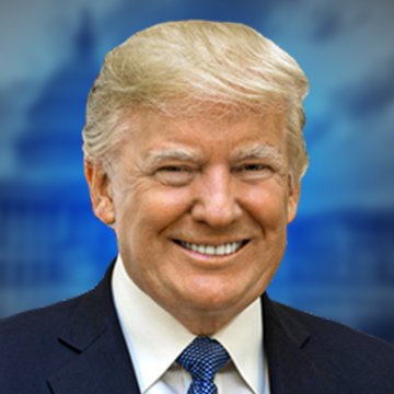 This image shows Donald Trump, who is quoted in the accompanying post as stating that the CFTC and Mike Selig are working to bring Hyperliquid to the U.S. market. The background of the image appears to be a stylized depiction of a government building, possibly the Capitol.