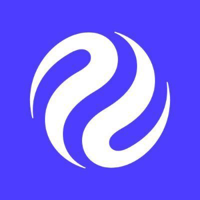 The image features a logo with two swirls, one white and one blue, positioned at the center of a circle. The background color of the image is blue. The caption below the image reads "Most people think the future of finance will be built by banks. What if it is built onchain instead?". This suggests that Injective is promoting an alternative vision for the future of finance and cryptocurrency, focusing on building financial markets on a blockchain rather than relying on traditional banking institutions.