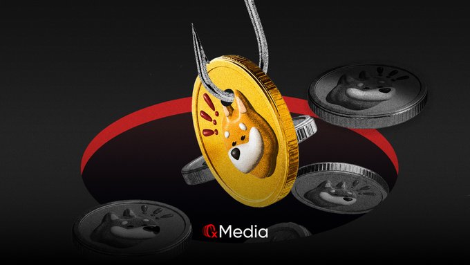 A digital illustration shows a fishing hook catching a gold coin with a bear face, surrounded by silver bear coins on a black background, with 'Media' text visible.