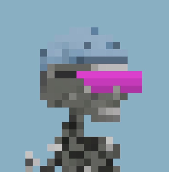 A pixel art character with a blue helmet, glowing magenta visor, and dark armor is shown against a light blue background, appearing to represent an Argonaut-themed NFT giveaway. The image visually ties to the post's discussion about someone potentially gifting an Argonaut, a stylized character often featured in blockchain/NFT collections.