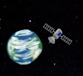 An artistic rendering shows a satellite with solar panels orbiting an Earth-like planet against a starry space backdrop, evoking a sense of space exploration and wonder. The image's timeless cosmic theme complements the poster's playful tone, suggesting they're sharing a beloved, awe-inspiring find worth revisiting.