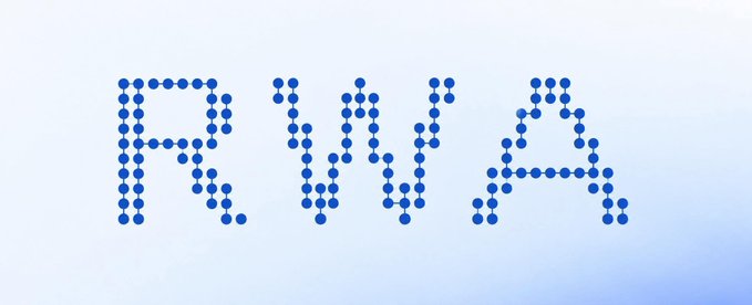 The logo for RWA (Real World Assets), displayed as blue dots forming the letters against a light background.