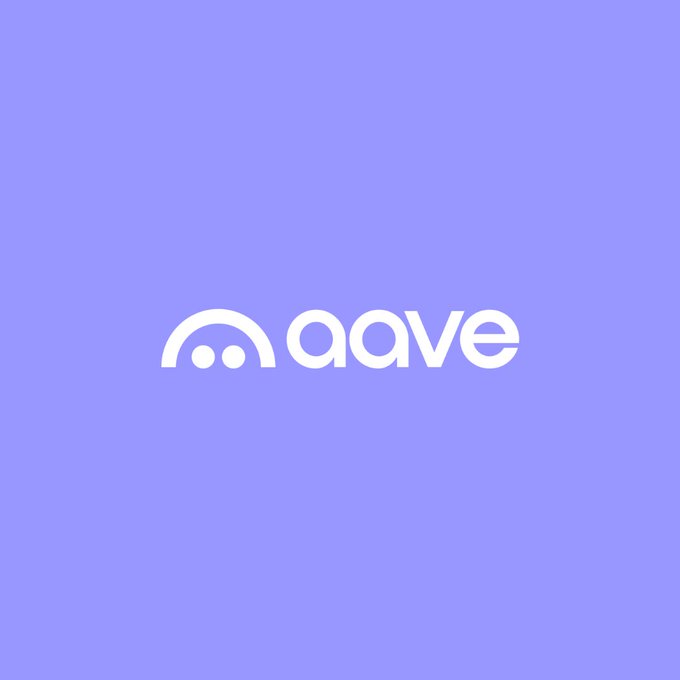 The image features a logo with the word "Aave" written in white letters against a purple background. Below the logo, there is text that reads "TODAY: Aave Labs has proposed a standardized Technical Asset Listing Framework for Aave V3, V4, and Aave Horizon." The text provides information about the purpose of the logo and the context behind it.