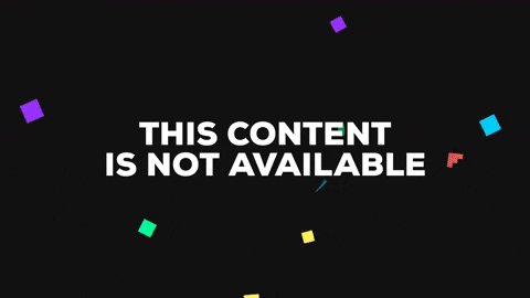 The image features a black background with white text that reads "This content is not available" followed by a series of colorful squares scattered throughout the frame, creating an abstract pattern. The overall layout suggests that the message is meant to be humorous or playful rather than serious in nature.