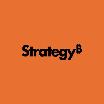 The image displays the black "Strategy" logo with its distinctive Bitcoin "₿" symbol, set against a solid orange background. This branding ties directly to the post's news about Strategy (formerly MicroStrategy, ticker MSTR) raising $333.7 million by selling 3.46 million shares during a week in which they made no Bitcoin purchases.
