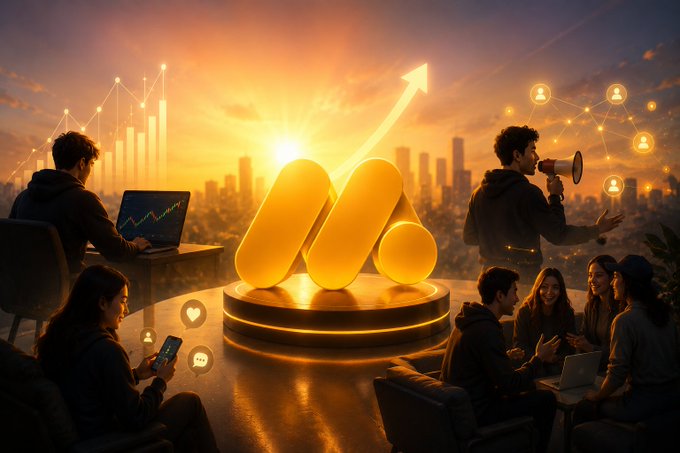 The image features a group of people sitting around a table at an event. They appear to be engaged in conversation and enjoying each other's company. The background shows a city skyline with buildings, suggesting that they are gathered in a downtown area or a popular urban location. A laptop is placed on the table, indicating that some form of digital content creation or sharing might have taken place during this gathering. The overall atmosphere seems to be social and collaborative, which aligns well with the post's message about building strong communities through various contributions.