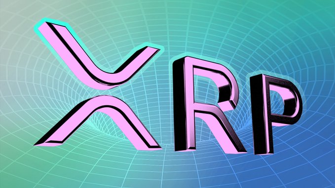 A stylized pink and black "XRP" logo is displayed against a vibrant blue and green digital grid background. The image visually represents the cryptocurrency XRP as the article explores how potential $4–$8 billion in ETF inflows could create a major supply squeeze in 2026.