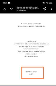 The image shows the title page of a Stanford University PhD dissertation by Petros N. Kokkali, titled "Managing Personal Information with Private, Accessible Cross-Encodings" submitted to the Department of Electrical Engineering in June 2013. This relates to the post about Testnet and Mainnet, likely as a humorous or technical reference to the concept of "cross-encoding" information in the context of blockchain development.