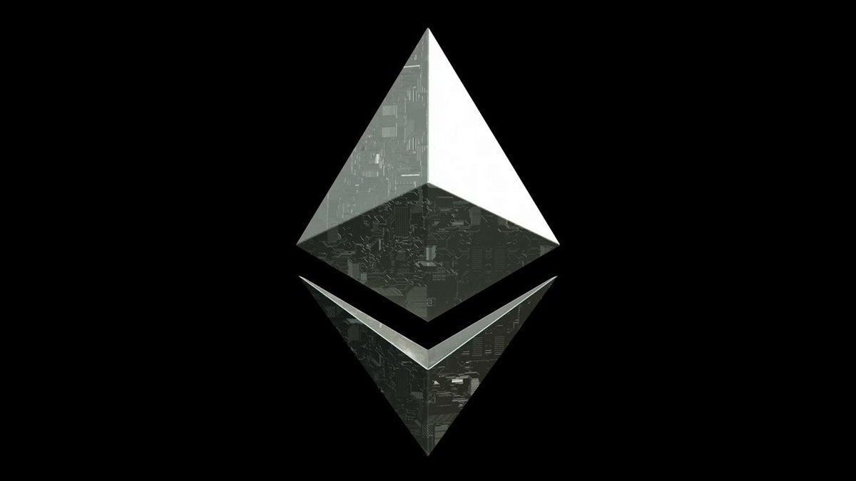 The image features an intriguing logo consisting of two triangles, one black and one white, set against a stark black background. The black triangle has a pointed top, while the white triangle has a flat bottom. This design choice creates a striking contrast between the two shapes, making them stand out prominently in the image. The post discussing the cryptocurrency market suggests that there might be a reorganization of the management structure at Ethereum, which could potentially impact institutional players and their interests.