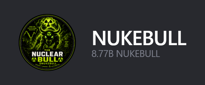 A promotional graphic for the "NUKEBULL" token shows a green bull mascot logo with the tagline "THE NUCLEAR BULL SHNUKEBULL" alongside the text "NUKEBULL" and "8.77B NUKEBULL," visually supporting the airdrop announcement that encourages users to drop their Solana wallet addresses to claim free tokens.