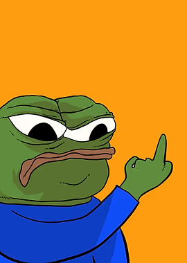 The image features a cartoon frog with green skin, giving the impression of an angry or frustrated expression as if it's making a face. The frog is wearing a blue shirt and appears to be pointing at something out of frame. In the background, there are orange lines that seem to be part of the overall design of the image. The caption provided in the image reads "fuk $sol Worse performing #altcoin in 2026 has gone DUMP non stop", which suggests that the frog's expression and actions might be related to a cryptocurrency or digital currency project.