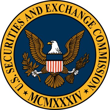 The official seal of the U.S. Securities and Exchange Commission (SEC), featuring a bald eagle with a shield, olive branch, and arrows, dated MCMXXXIV (1934).
