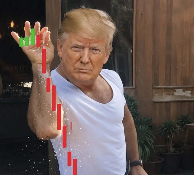 The image features a man wearing a white shirt, holding up a graph with his left hand while sprinkling salt onto his right hand. The caption of the photo reads "It's over", which suggests that the man has reached an important point or conclusion in his life.