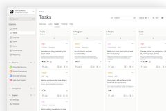 A small, low-resolution screenshot of a digital 'Tasks' interface with multiple list items.