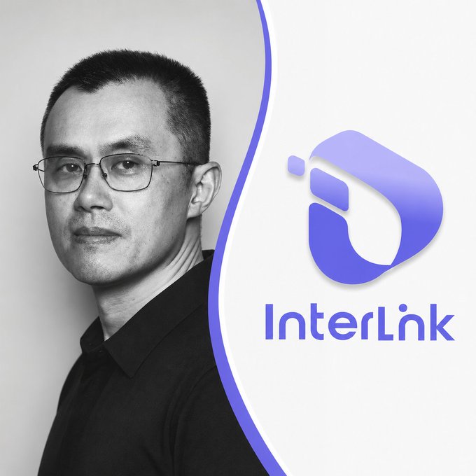 A black-and-white portrait of a man wearing glasses and a black polo shirt appears alongside the purple "InterLink" logo and branding, suggesting he is featured in an article titled "The Inevitable Shift Toward Decentralization: Why Self-Custody Matters in the Blockchain Era," likely as an analyst or commentator discussing blockchain and digital asset topics.