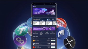 The image shows a cell phone with an app displayed, which appears to be related to cryptocurrency or blockchain technology. The app has several icons representing different cryptocurrencies such as Bitcoin, Etherium, Ripple, and Litecoin. These icons are scattered across the screen in various sizes and colors, indicating that they represent different types of digital assets. The image also includes a caption that reads "FQL: Injective Upgrade Targets RWA Growth Injective proposals the Vulcan Mainnet Upgrade." This suggests that there might be an upgrade or development related to the FQL app, which could potentially affect the user's experience with the cryptocurrency exchange.