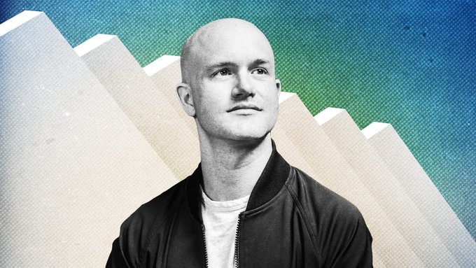 A black-and-white portrait of a bald man wearing a dark jacket over a white shirt, set against a teal background with geometric white shapes.