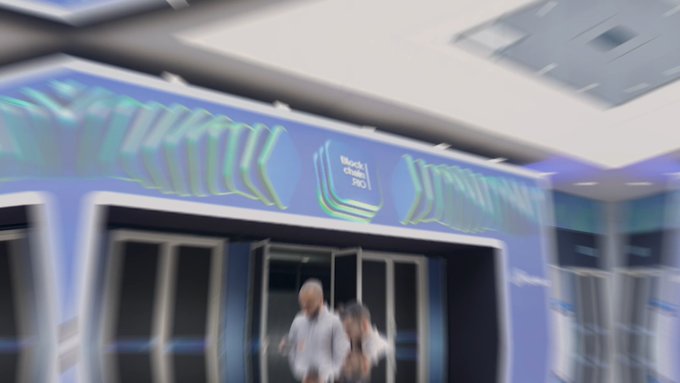 BingX's branded booth at Blockchain Rio 2026, featuring its logo prominently displayed above the entrance with two attendees posing in front. The image captures the company's presence as a Titanium Sponsor at the event, showcasing their engagement with Brazil's crypto and Web3 community.