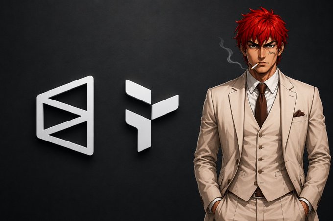 The image features a man dressed in a suit standing against a black background with a white logo, which appears to be a symbol of Web3 or cryptocurrency. The man has red hair and is smoking a cigarette. The text accompanying the image reads "Good Night Fam One last glance before we go to bed.. One major issue @useTria is addressing in Web3 is inconsistent user experience across chains." This message suggests that there might be some issues with consistency and user experience within the Web3 space, which could potentially affect users' overall satisfaction.