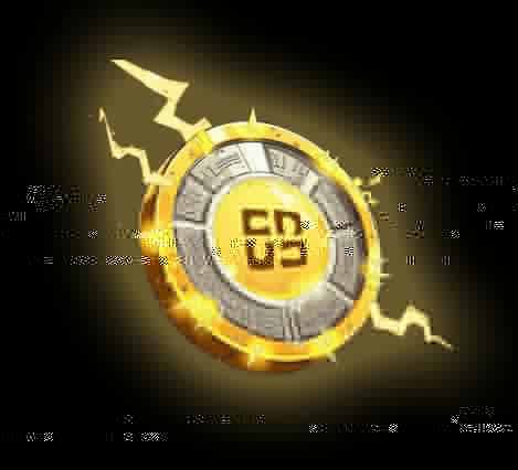 A gold and silver crypto-style coin or token emblem with 'CN' or 'C3' text in the center, set against a dark background with lightning effects and digital glitch text.