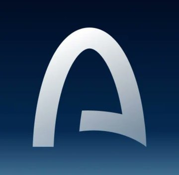 A minimalist blue graphic with a large white letter 'A' on a gradient background.