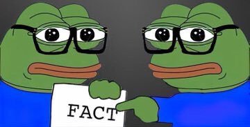 A crying Pepe frog holds a sign reading "FACT," pointing to a mirror reflection of itself. The image humorously reinforces the post's attempt to present an honest reality check about $KNOTS, emphasizing that the 3% transfer tax returning as $STONK is not a guaranteed yield but depends on other token activity.