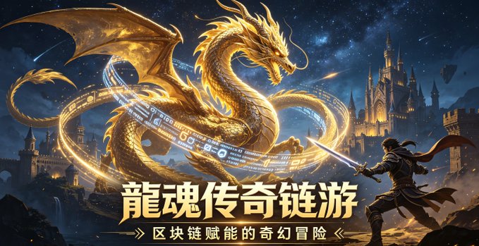 The image features a large, golden dragon with wings spread wide as if ready to attack or defend itself. The dragon is positioned in front of a castle-like structure, which appears to be made of stone. A knight wearing armor is holding a sword, preparing for battle against the dragon. The background of the image is dark blue and filled with stars, creating an atmosphere of mystery and danger. In the bottom right corner of the image, there are Chinese characters that translate to "Official website update completed" and "Added social tasks to earn mystery box rewards".