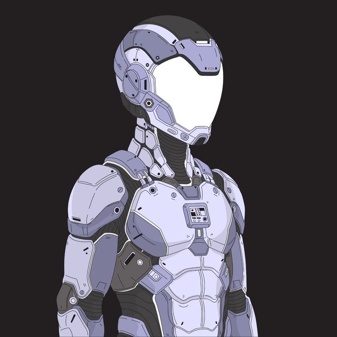 A futuristic anime-style female character wearing a sleek white and lavender robotic armored suit with a featureless visor helmet is featured as artwork from the ParallelUniX NFT collection.

The image directly represents the hand-drawn anime aesthetic described in the post, serving as a visual example of the NFT project's art style for the upcoming September 15th mint.