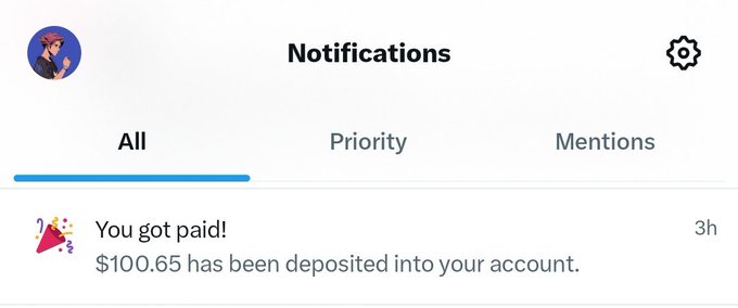A mobile notifications screen showing 'You got paid! $100.65 has been deposited into your account.'