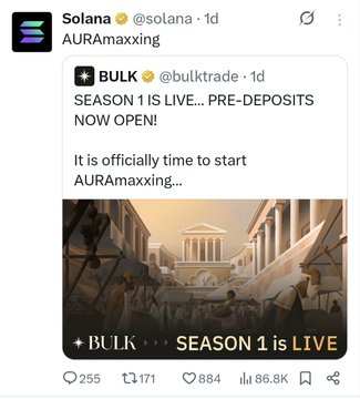 In this image, we see a social media post by a user named Solana. The post contains an announcement about Season 1 being live for Bulksport. It appears to be a marketing post promoting Bulksport's new album release. The post also contains some details regarding the album and includes a reference to the hashtag "#solana". 

The image shows a number of people, likely users or fans, in various poses around the post. There are 13 of these individuals shown on the screen. Some people appear closer to the center, while others are positioned more towards the edges. The people seem engaged with the content and might be discussing the upcoming album release or sharing their excitement for it.