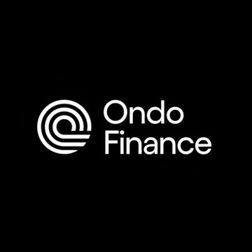 The image displays the Ondo Finance logo—a stylized white spiral/circular design next to the text "Ondo Finance"—on a black background, representing the company announcing that its native token $ONDO now enables tokenized stocks to be used as margin collateral for trading Equity Perpetuals on Ondo Perps.