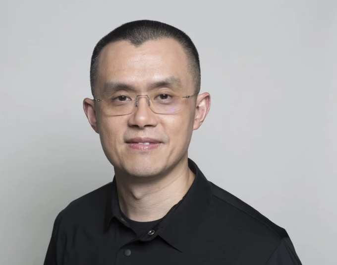A portrait of Binance founder CZ, who is quoted as saying the market might be in a bear phase.