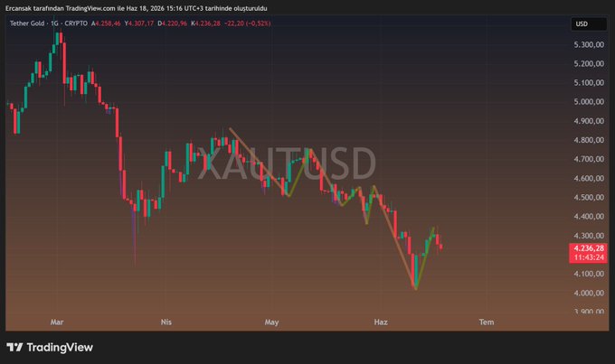 The image shows a line chart displaying the price of a cryptocurrency over time with the x-axis representing months from January to December. At the top of the image, there's a headline that reads "TETHER'S aUSDT PROJECT BLEW UP". The line chart reveals fluctuations in the value of the cryptocurrency, which has experienced a significant decrease during the three-month period shown on the graph. The x-axis shows months from January to December, and the y-axis represents the price of the cryptocurrency, ranging from $5,300 to $4,200. Additionally, there is a caption that mentions "Tether said ?".
