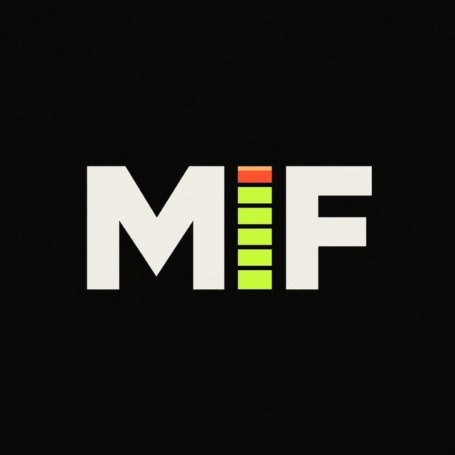 A logo displaying the letters 'MIF' in white on a black background, with a stylized 'I' featuring a vertical green bar with a small orange segment at the top.