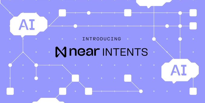 Purple promotional graphic reading "INTRODUCING NEAR INTENTS" with "AI" nodes connected by a network diagram.