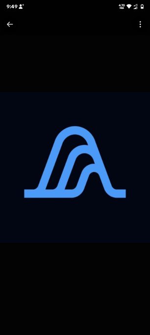 The image displays the Variational logo—a stylized blue "A" or wave-like symbol—on a dark background, which aligns with the post referencing @variational_io and its anticipated airdrop. It serves as the platform's branding image accompanying the user's claim about earning points and generating significant trading volume.