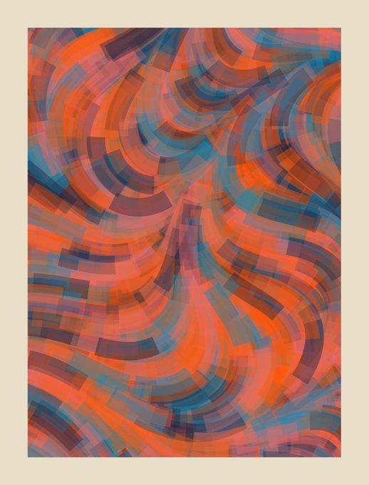An abstract generative artwork titled "WAVEA" featuring flowing waves of pixelated red, orange, and blue hues. The image visually represents the "WAVEA" generative art collection being teased for release on the Robinhood green chain.