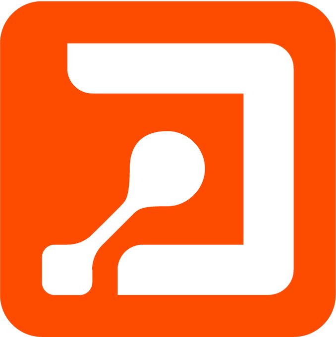 Orange app icon featuring a white stylized 'B' or document shape with a network/node graphic in the center.