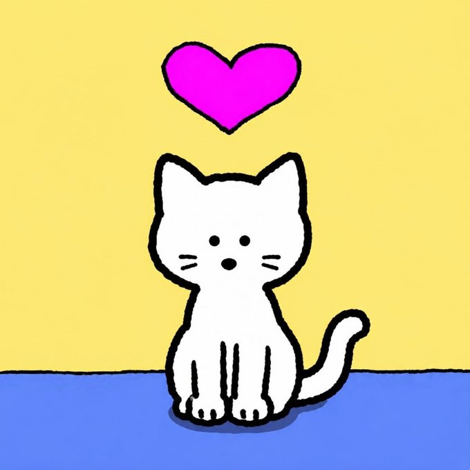 The image features a white cat sitting on its hind legs with its front paws resting on a blue surface, facing towards the right side of the frame. A heart-shaped sticker or decal is placed above the cat's head, adding a touch of love and affection to the scene. The caption below the image reads "$SUNNY IS LAUNCHED ON @PUMPDOTFUN prepare your Solanas for an incredible pumpfun/coin/CHvVSBx4Z".