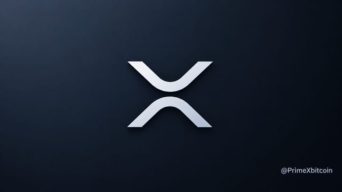 The XRP cryptocurrency logo, featuring a stylized white 'X' on a dark blue gradient background, with '@PrimeXbitcoin' watermark in the bottom right corner.