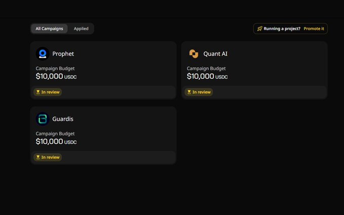 The image shows a computer screen displaying a page from an app called "app.wallchain.xyz". The main focus of the image is a comparison chart, which allows users to see different campaigns listed side by side against a dark background that emphasizes their details. A yellow title bar at the top of the image points towards this particular comparison tool. This screen displays an overview of various campaign budgets and offers a review of each budget's impact on user engagement.