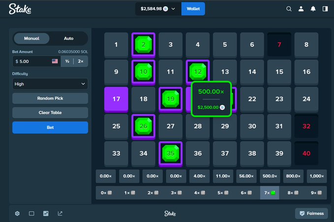 The screen shot shows a black and blue interface from a gambling site called @Stake, displaying a pay table for a slot machine. There are nine green boxes with numbers displayed above each one, and they all seem to be random clicks on the screen. The image also contains some text that reads "LOL HOLY BANG! @STake 31 NOCCE" which might be related to the gambling site or an amusing aspect of using the pay table feature.