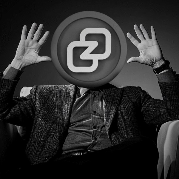 urn of a person's head, with hands raised above it and the "Z" logo on a round button.