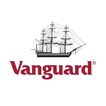 The image shows the Vanguard logo, featuring a black-and-white illustration of a tall sailing ship above the brand name "Vanguard" in red text. It relates to the post by representing the iconic asset management firm that is reportedly hiring its first head of digital assets to develop a crypto strategy.